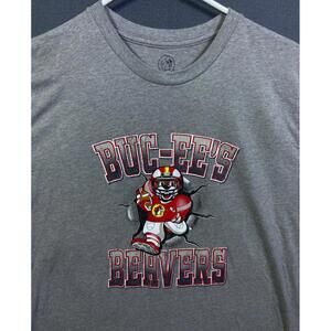 Buc-ees Bucees Beavers Gray Football T-Shirt #82 Sz. Small 2024 Tee 50/50 Tshirt